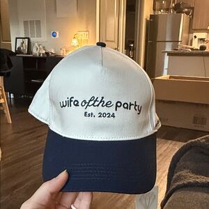 Anthropologie Wife of the Party Cap - Navy and White